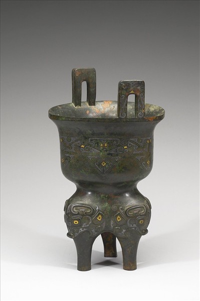 嵌金銀獸面紋甗