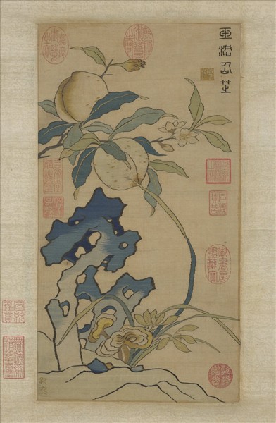 宋緙絲玉洞仙芝圖　軸