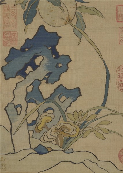 宋緙絲玉洞仙芝圖　軸