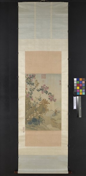 宋緙絲紫芝仙壽圖　軸