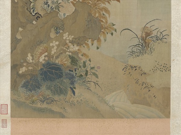 宋緙絲紫芝仙壽圖　軸