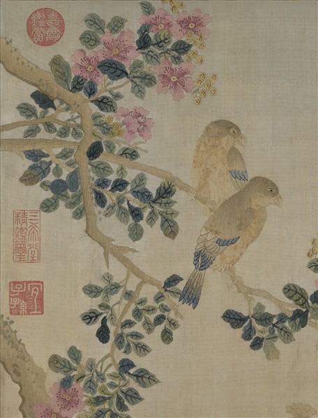 宋緙絲紫芝仙壽圖　軸