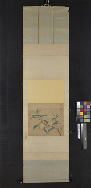 宋緙絲蟠桃圖　軸