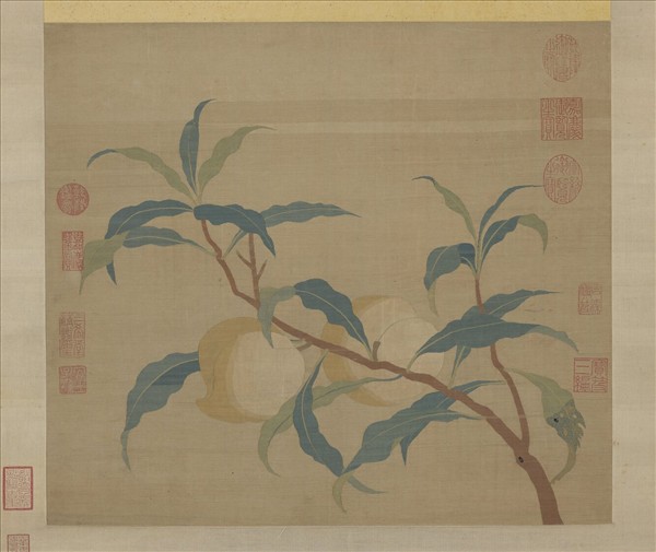 宋緙絲蟠桃圖　軸