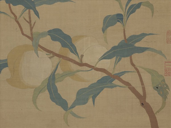 宋緙絲蟠桃圖　軸