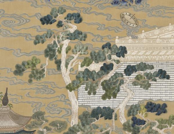 清孔憲培妻于氏恭繡御製萬年枝上日初長詩意　軸