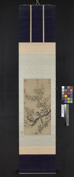 宋緙絲桂枝雙喜圖　軸