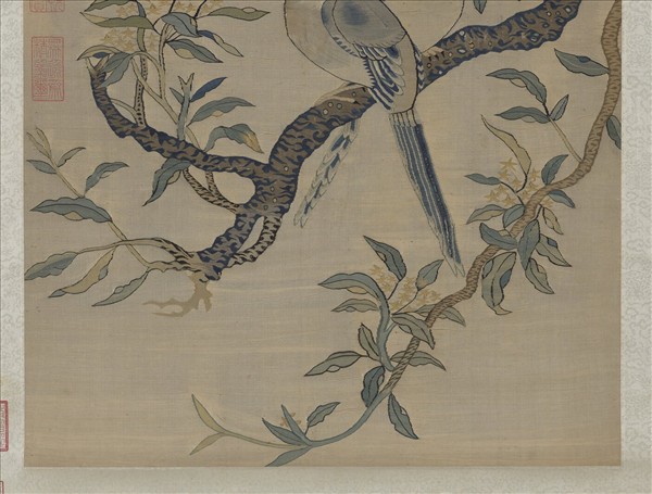 宋緙絲桂枝雙喜圖　軸