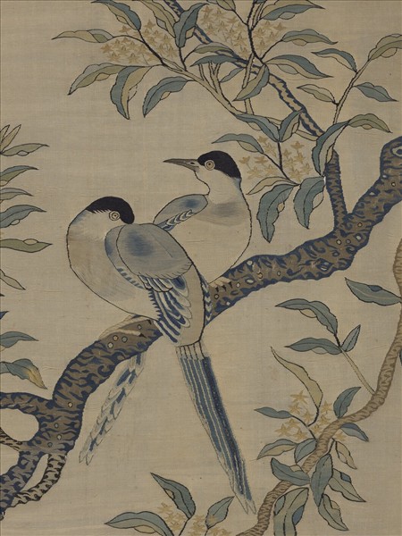 宋緙絲桂枝雙喜圖　軸