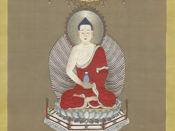 清御製贊繡線無量壽佛　軸