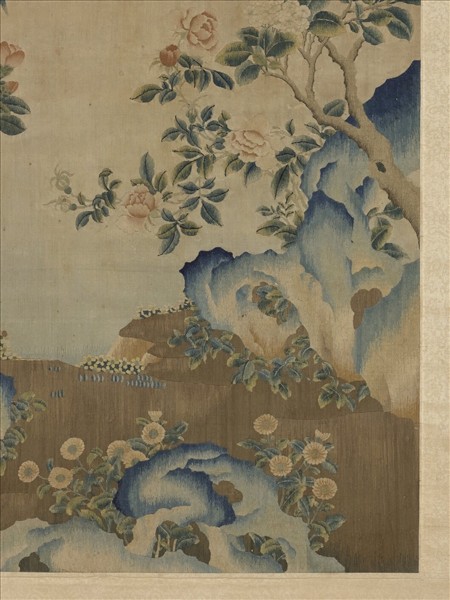 宋緙絲喜報生孫圖　軸