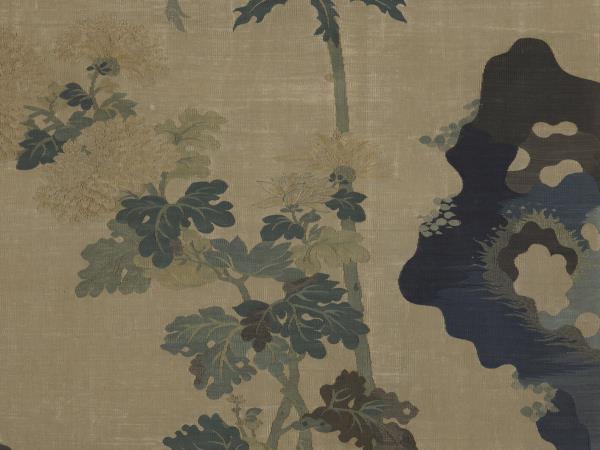 明織崔白花卉　軸