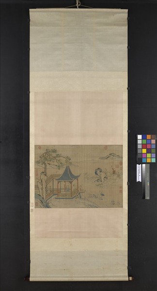 明緙絲戲嬰圖　軸