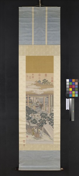 清緙絲武王受丹書圖　軸