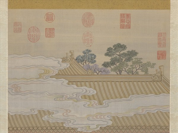 清緙絲武王受丹書圖　軸