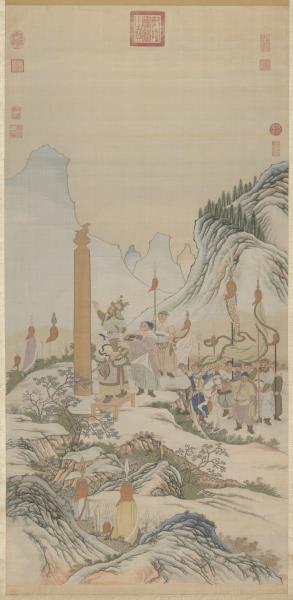 無名氏緙絲銅柱銘勳圖　軸