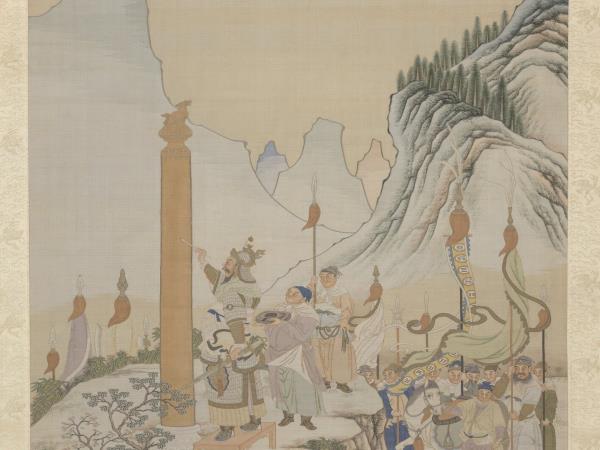 無名氏緙絲銅柱銘勳圖　軸