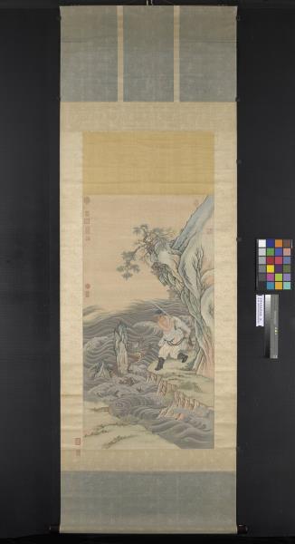 清緙絲周處擊蛟圖　軸