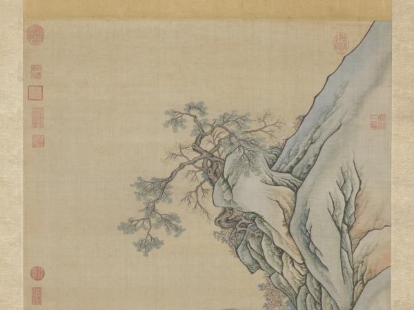 清緙絲周處擊蛟圖　軸