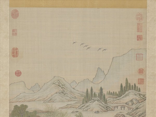 清緙絲李靖遇虯髯公圖　軸