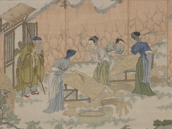 清緙絲場圃秋成圖　軸