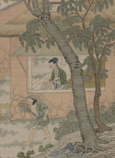 清緙絲場圃秋成圖　軸