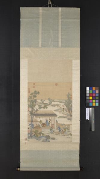 清緙絲村農韶慶圖　軸