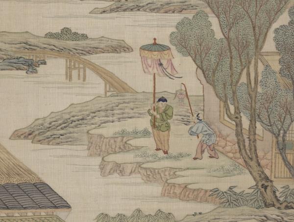 清緙絲村農韶慶圖　軸