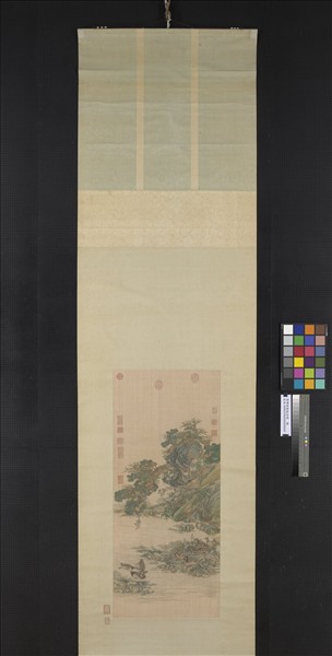 清緙絲春谿浴鴨　軸