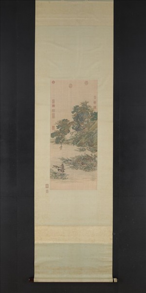 清緙絲春谿浴鴨　軸