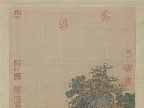 清緙絲春谿浴鴨　軸