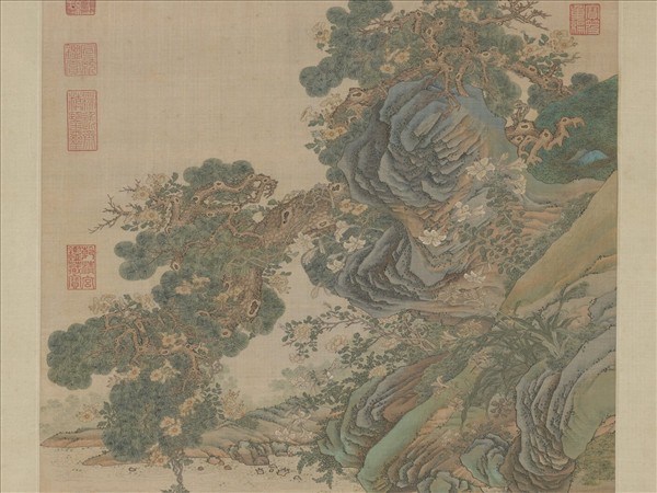 清緙絲春谿浴鴨　軸