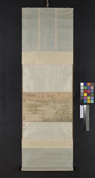 清御製詩緙絲白蘋紅蓼　軸