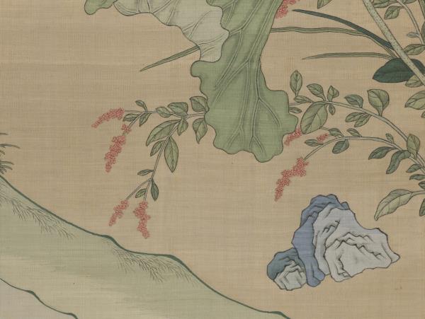 清無名氏畫荷花緙絲　軸