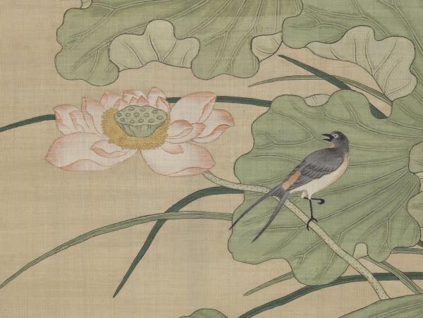 清無名氏畫荷花緙絲　軸