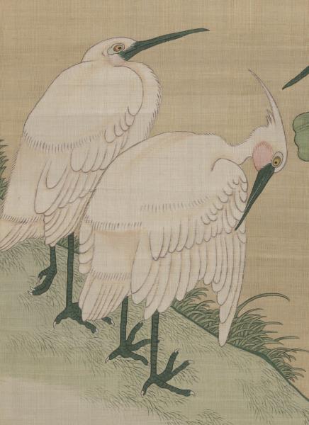 清無名氏畫荷花緙絲　軸