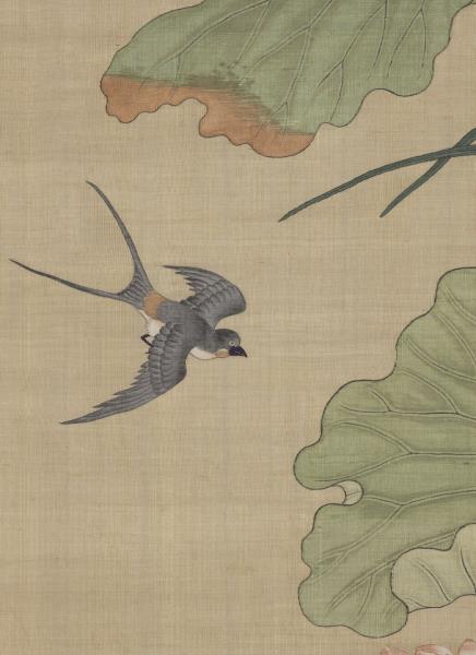 清無名氏畫荷花緙絲　軸