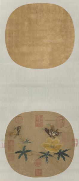 宋繡秋葵蛺蝶　軸