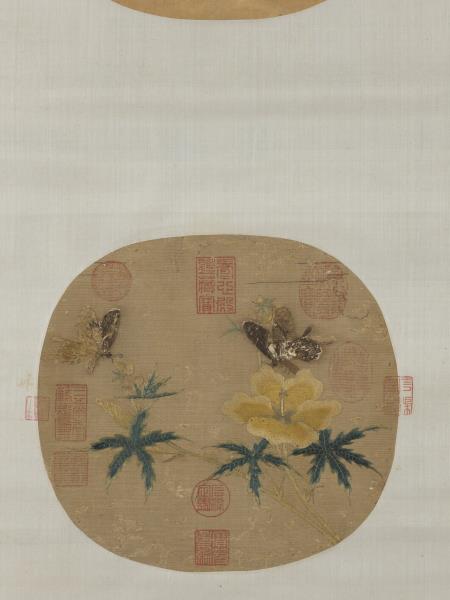 宋繡秋葵蛺蝶　軸