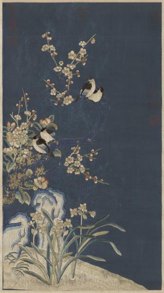 元繡先春四喜　軸