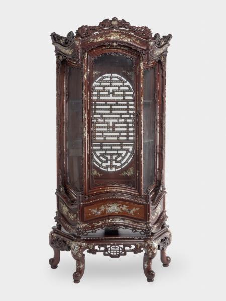 鏤鈿細雕雙喜紋古董櫃