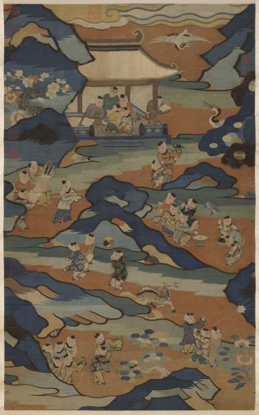 宋緙絲上元嬰戲圖　軸