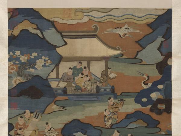 宋緙絲上元嬰戲圖　軸