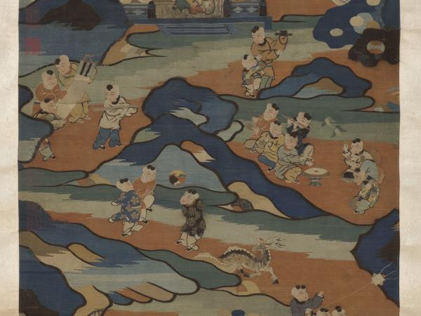 宋緙絲上元嬰戲圖　軸