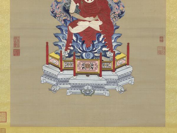 清御製贊繡線無量壽佛　軸