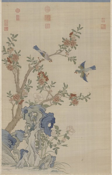 明緙絲花鳥　軸