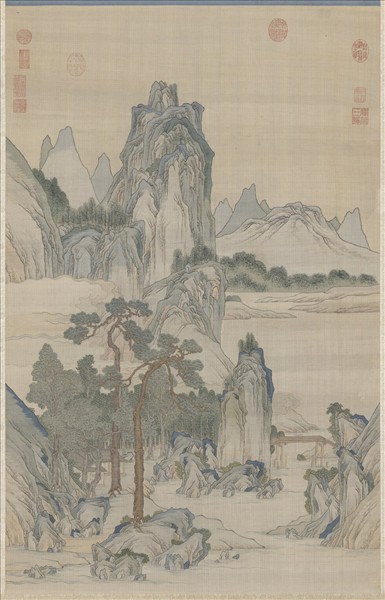 清無名氏緙絲山水（審定乾隆）