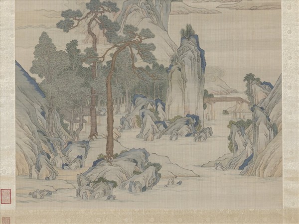 清無名氏緙絲山水（審定乾隆）