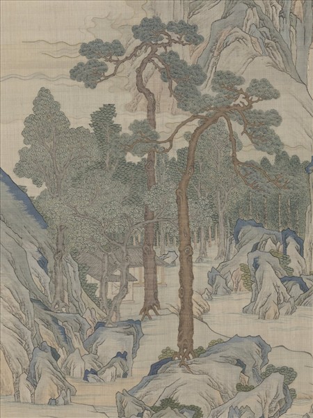 清無名氏緙絲山水（審定乾隆）