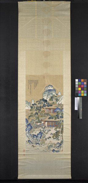 清孔憲培之妻于氏繡御製樂壽堂詩意圖　軸